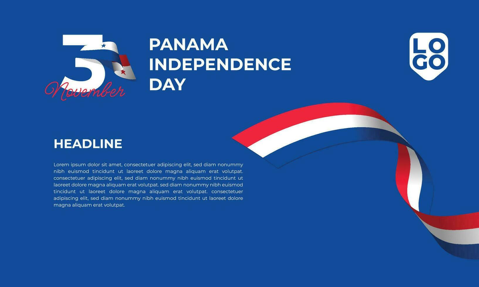 Panamá independencia día bandera modelo vector