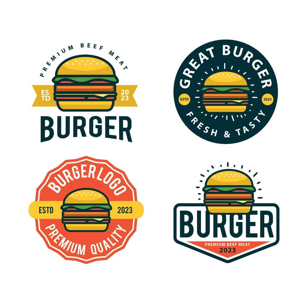 burger logo template vector