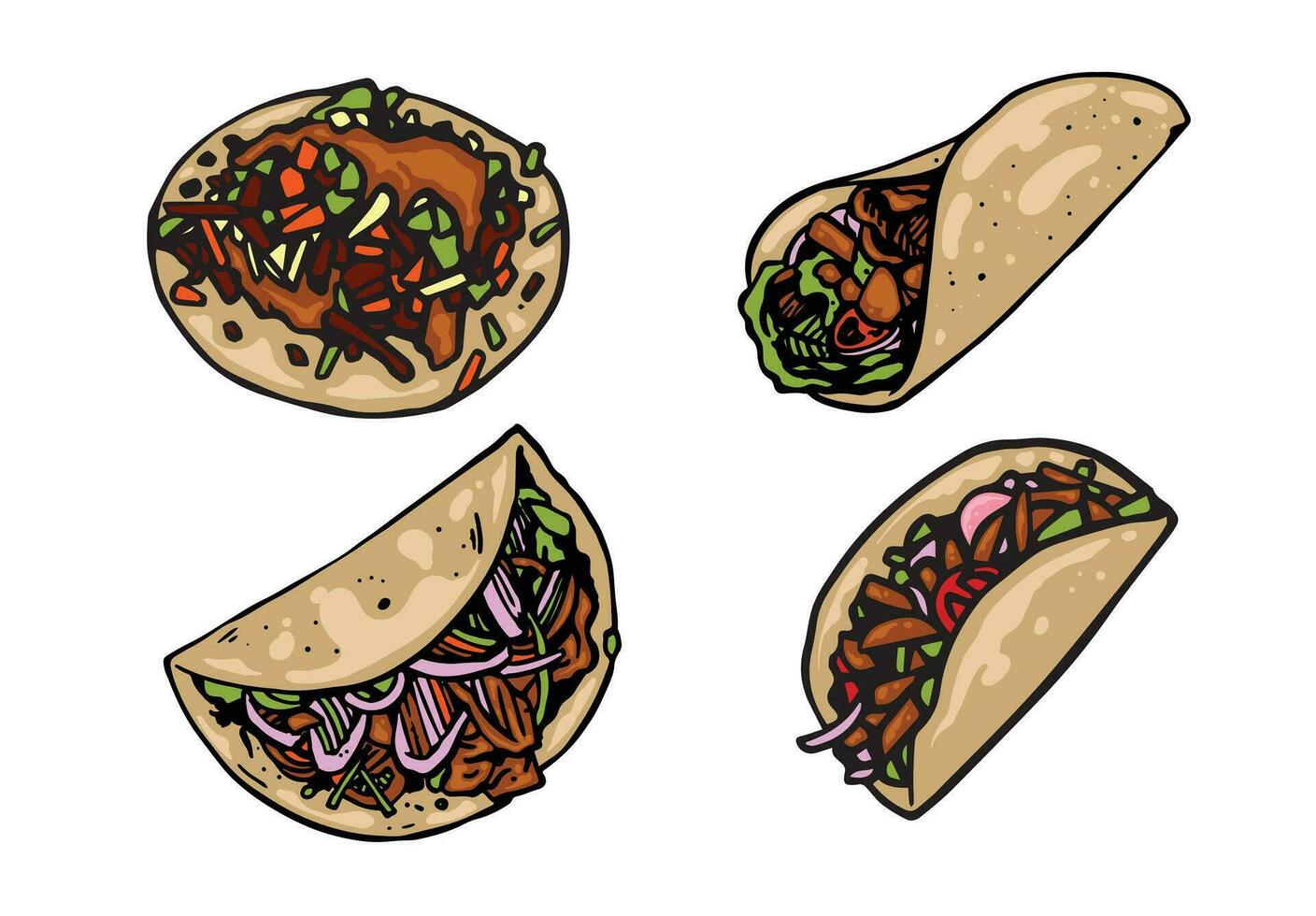 taco mexicano comida elemento diseño vector