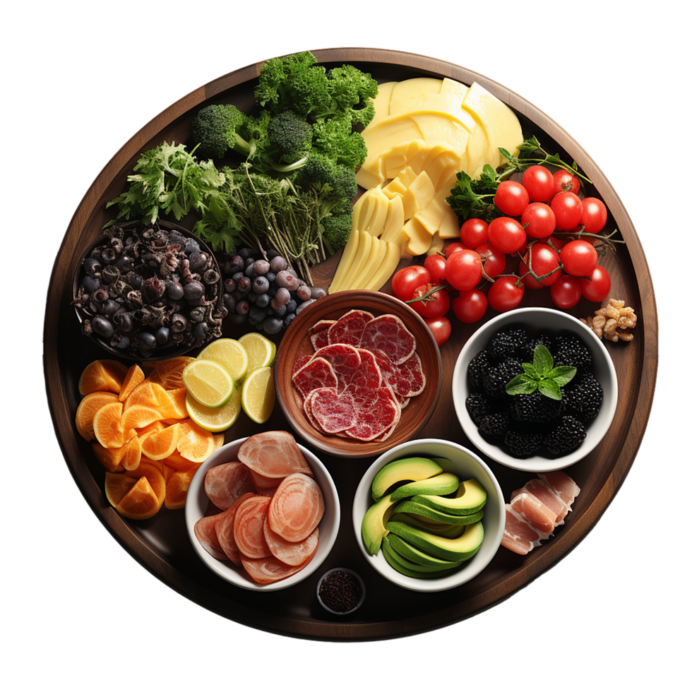 Delicious Food, Restaurant Food Png, Top View, Food With Transparent Background, AI Generative png