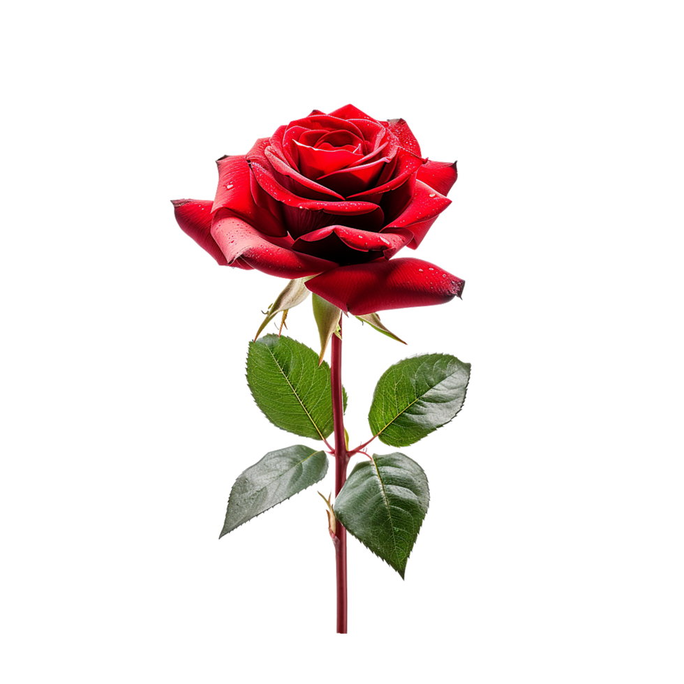 rojo rosa, rojo Rosa flor, rojo Rosa flor con transparente fondo, ai generado png