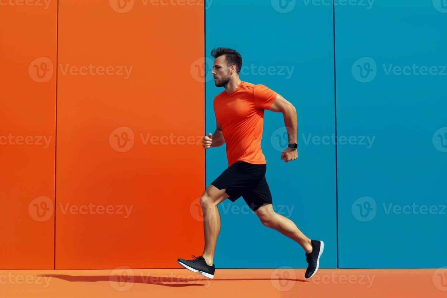 Achieving best results Full length of young man in sports clothing running while exercising