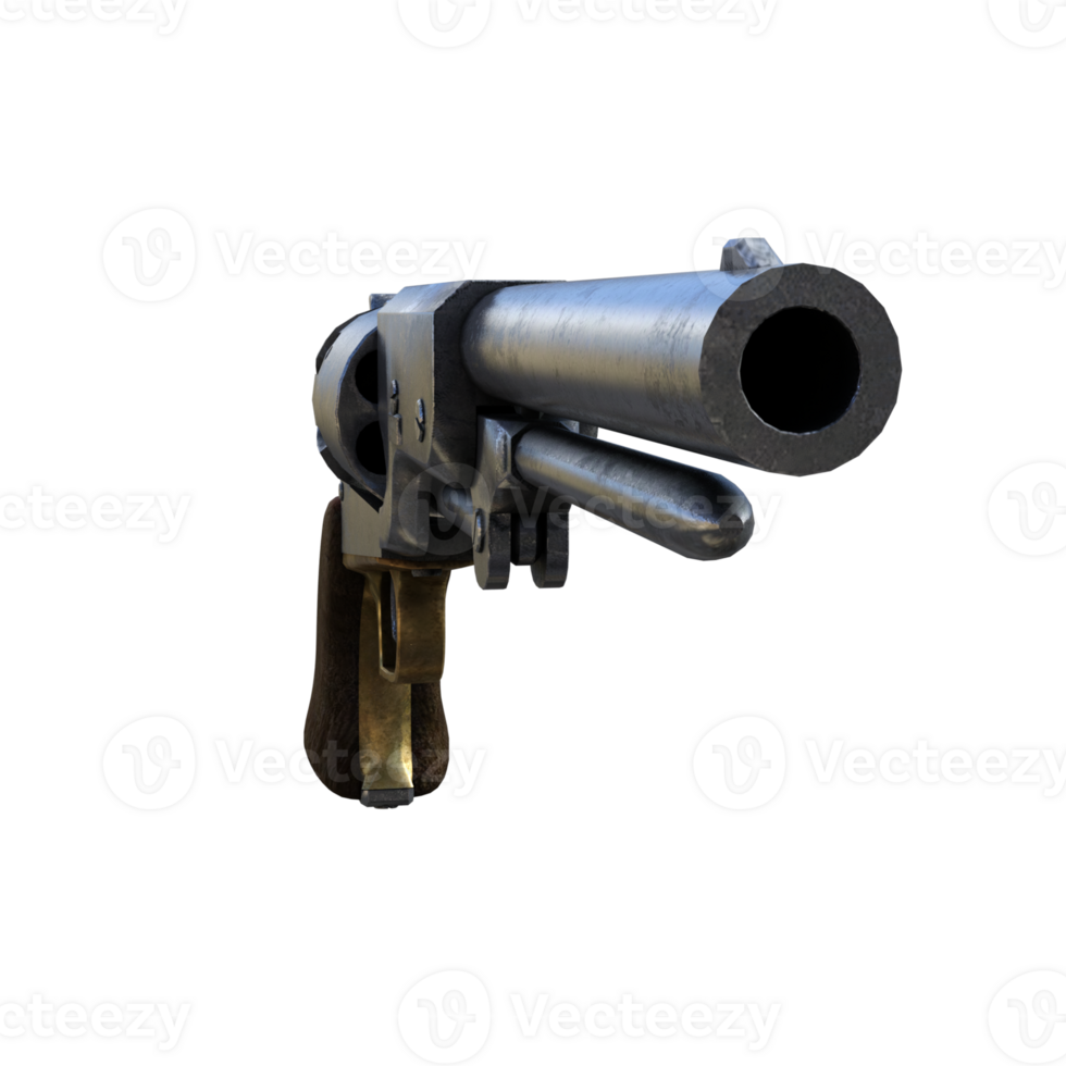 a revolver gun on a transparent background png