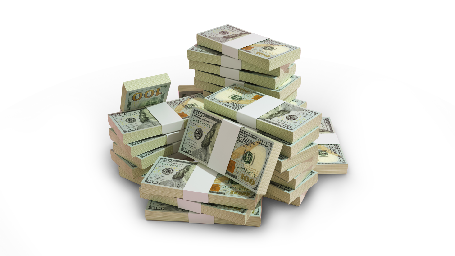 Stacks Of 100 US Dollar Notes On Top Of Pedestal Money On Transparent stacks-of-100-us-dollar-notes-on-top-of-pedestal-money-on-transparent