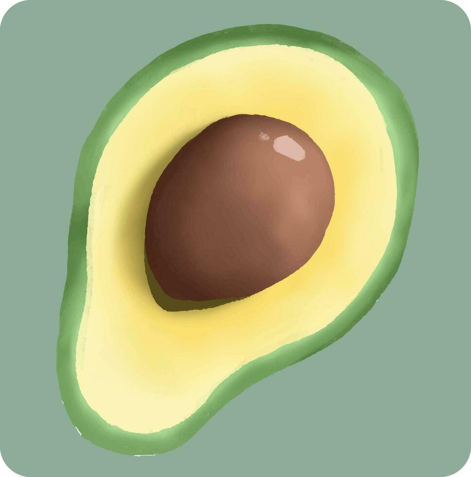 hand drawn fresh avocado design vector