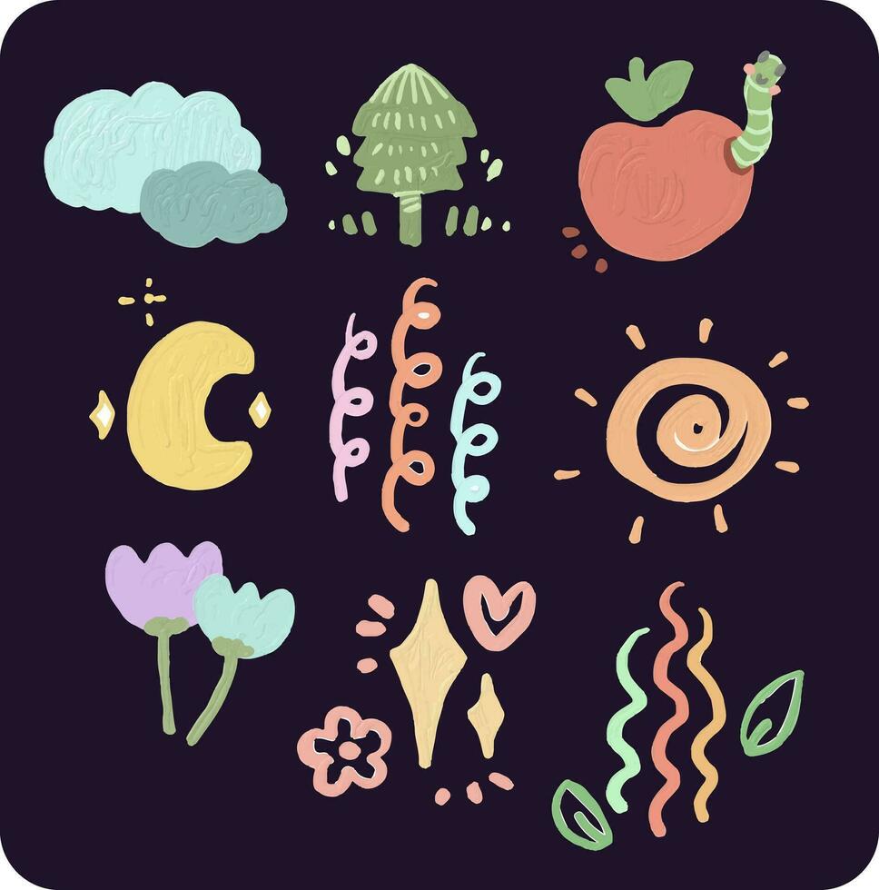 doodle set design for templates vector