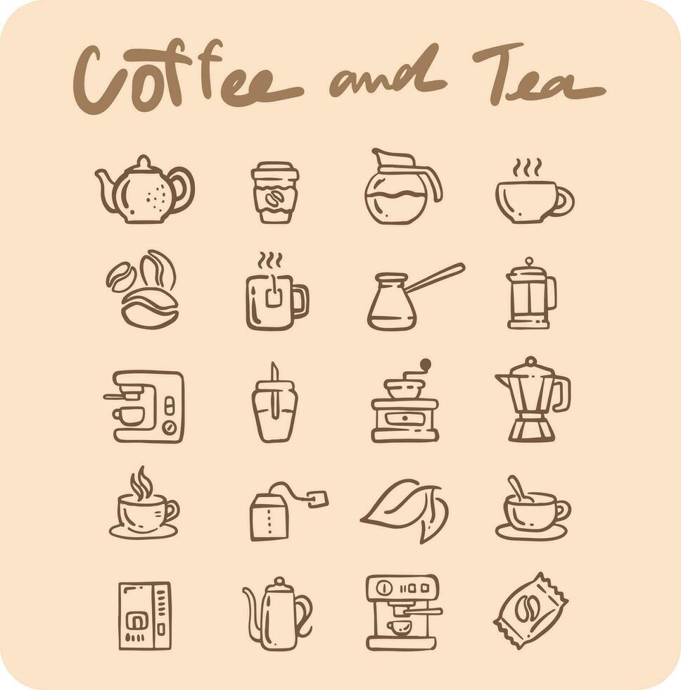 icon coffee and tea for templates vector