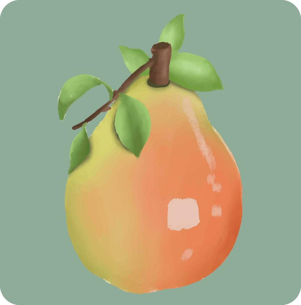 hand drawn fresh peach design vector