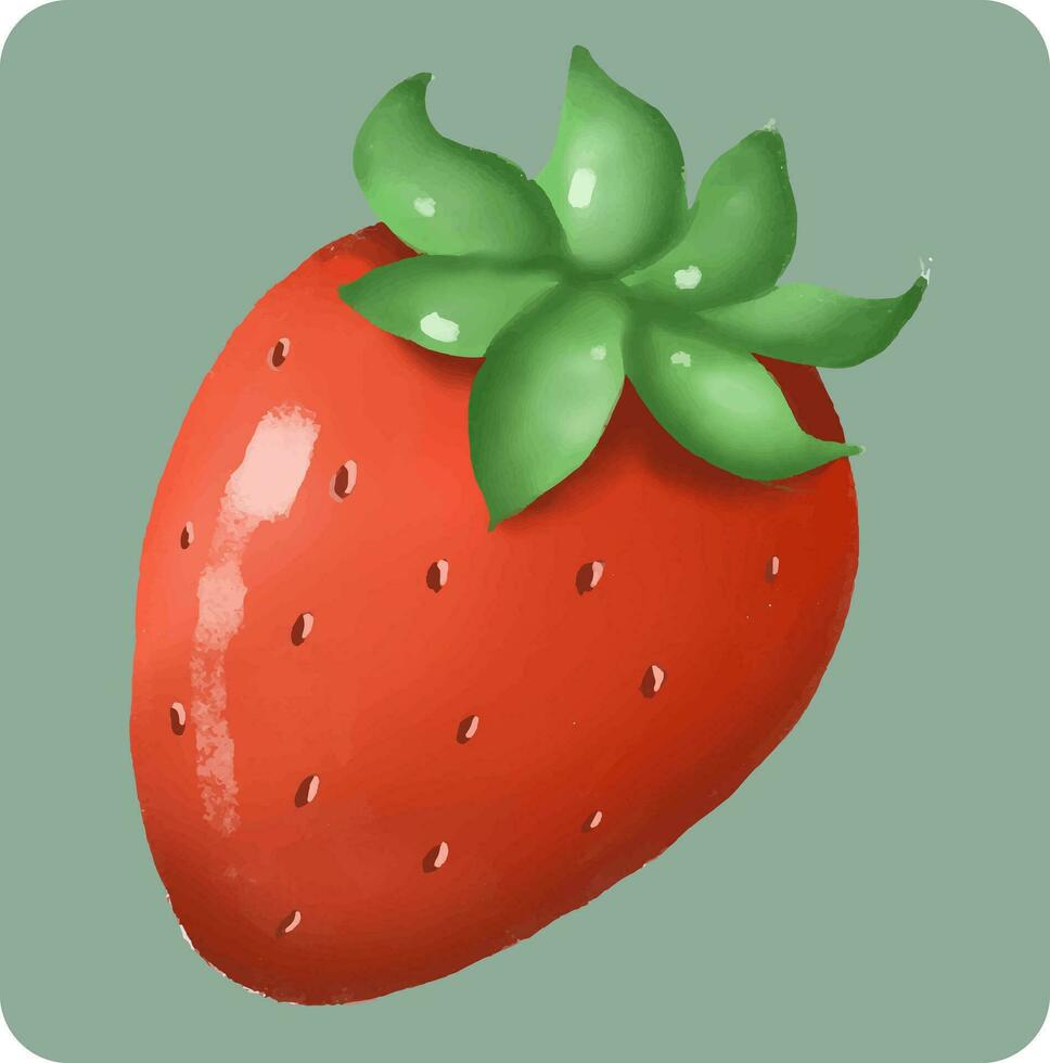 hand drawn fresh strawberry design vector
