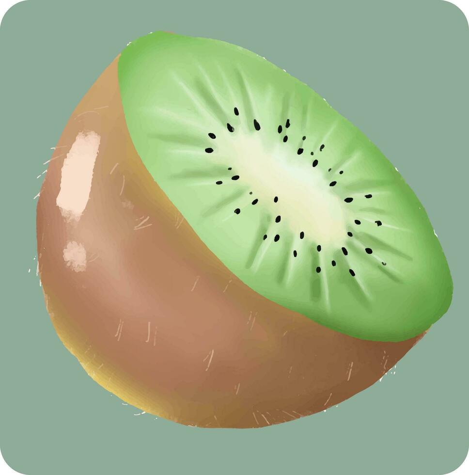 hand drawn fresh kiwi design vector