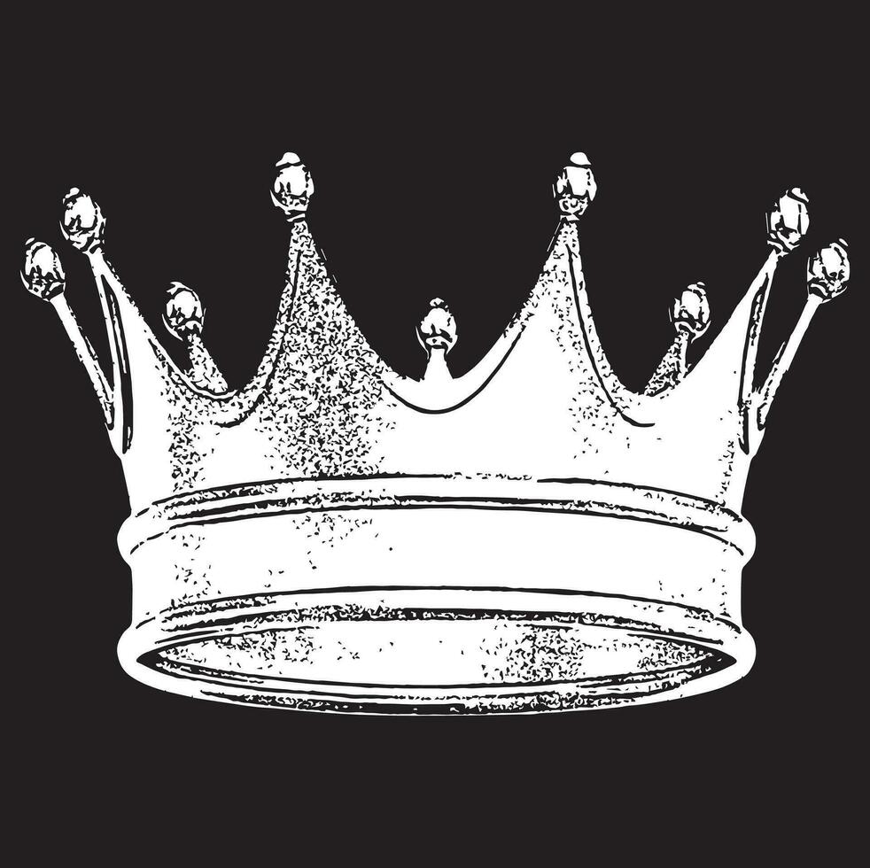 Vector Crown with texture isolated and black background,color editable