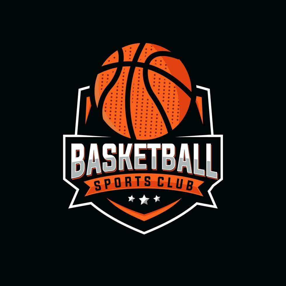 basketball vector graphic template. sport basket illustration in badge ...