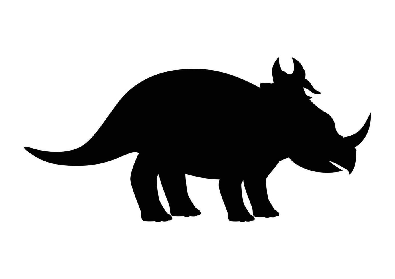 Centrosaurus Dinosaur Silhouette Vector Isolated on White Background