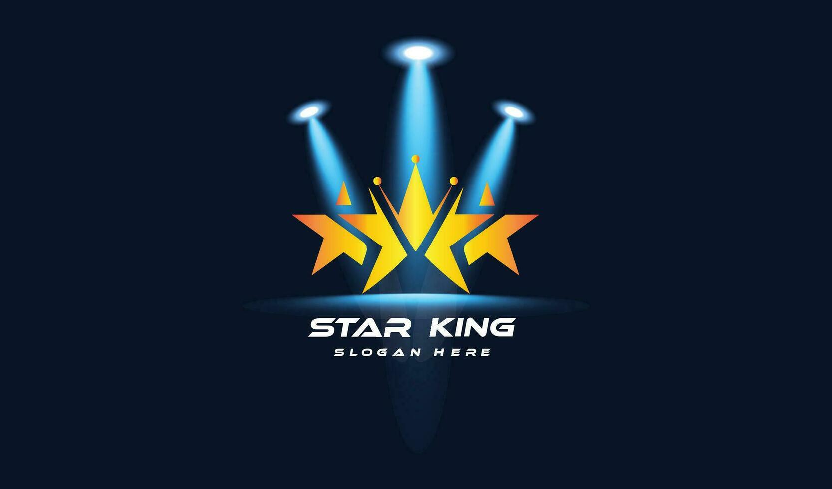 Star King Logo Design with Lighting effect vector