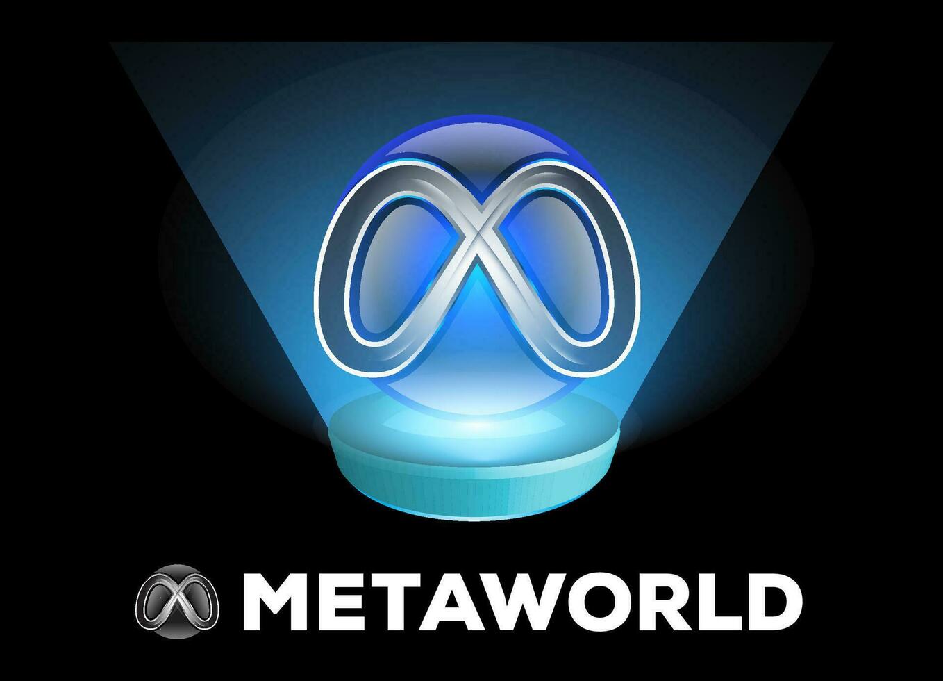 3D Meta World Circle ball with lighting effect vector