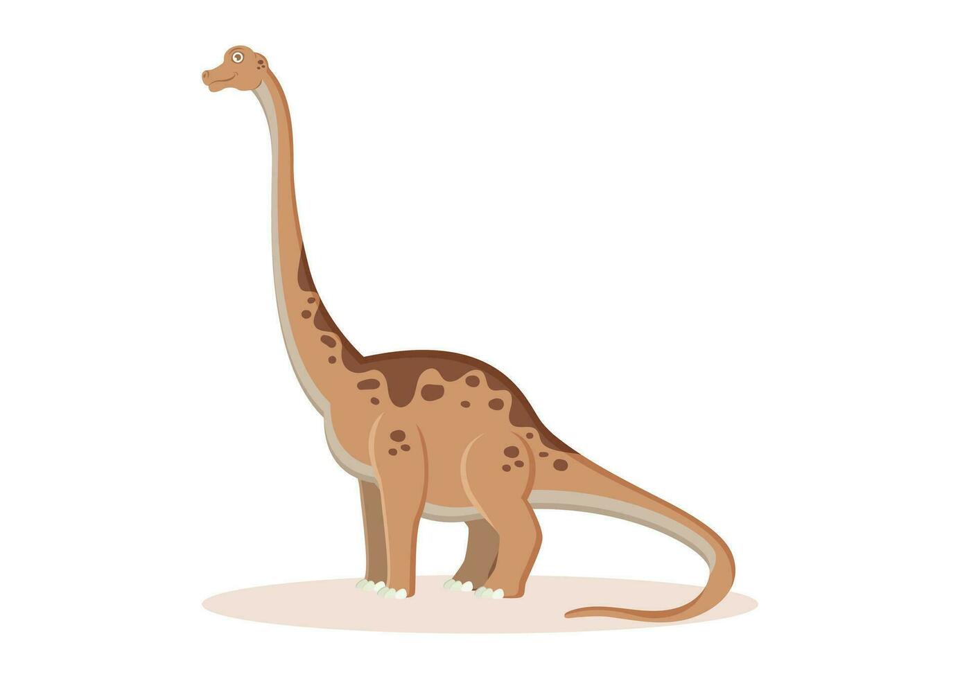 Brachiosaurus Dinosaur Cartoon Character Vector Illustration