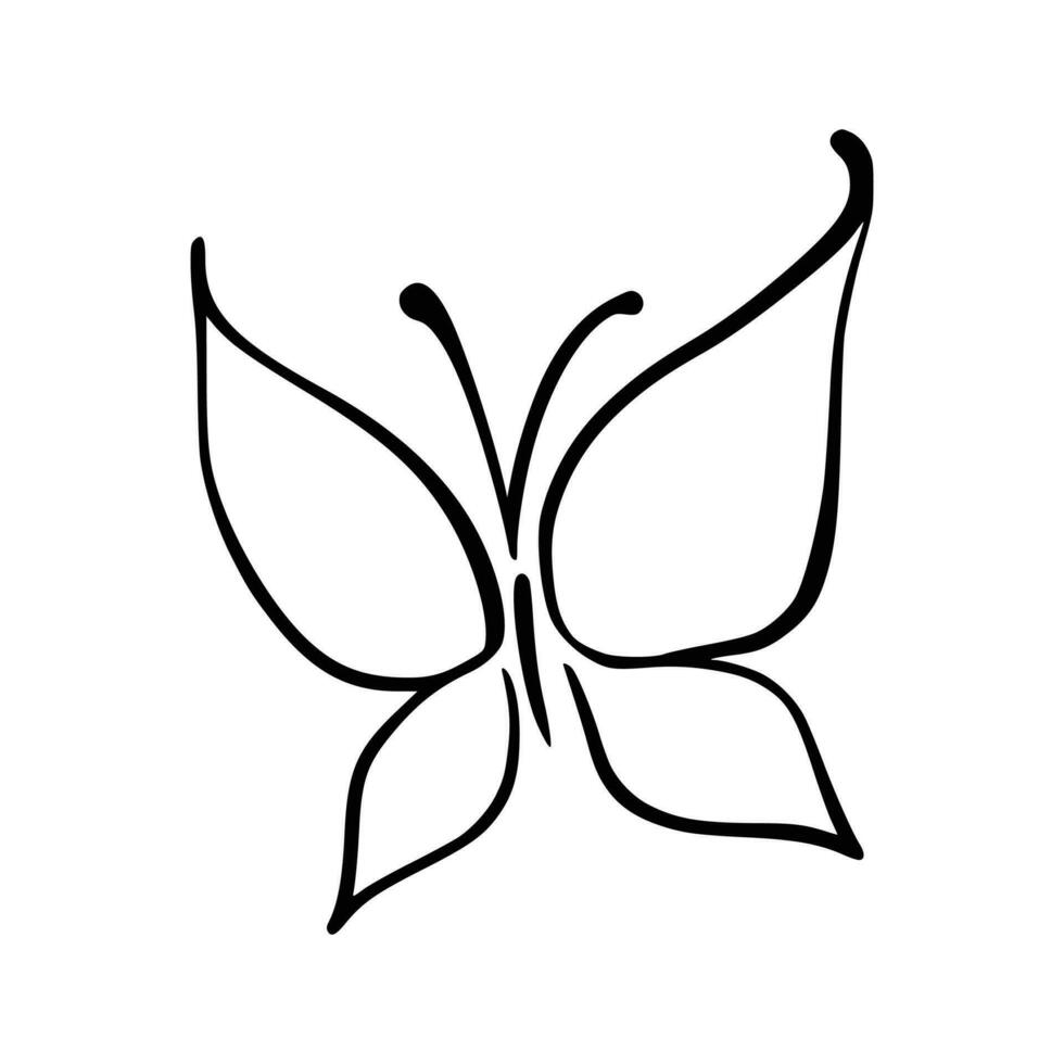 Butterfly line art. Simple minimal butterfly line tattoo icon logotype ...