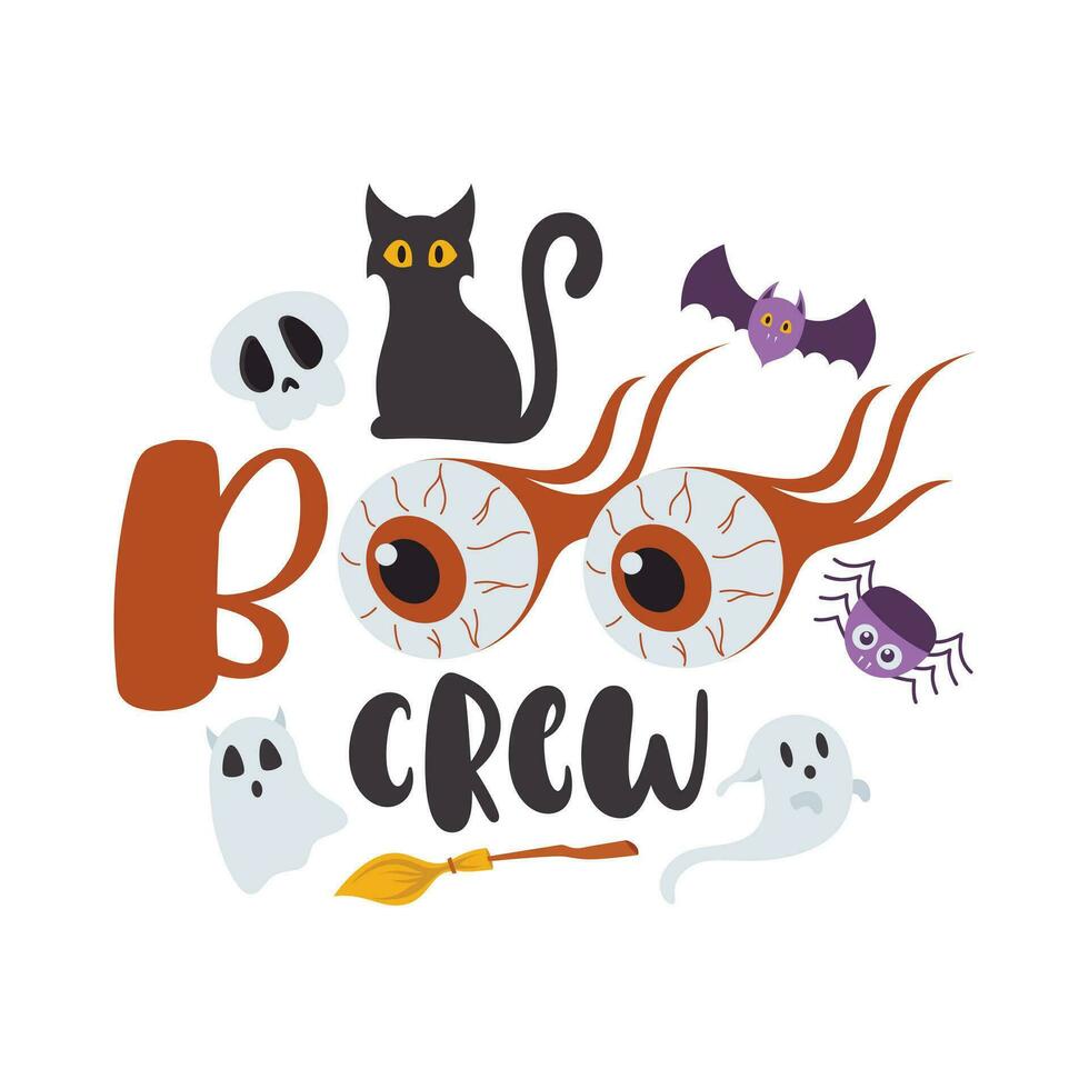 Happy Halloween vector lettering. Holiday lettering for banner. Happy Halloween poster, greeting card, party invitation. Vector illustration.