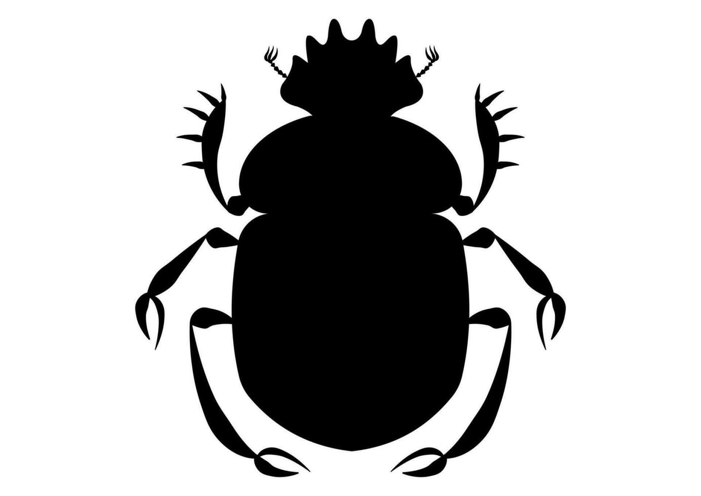 Black and White Scarab Dung Beetle Clipart vector