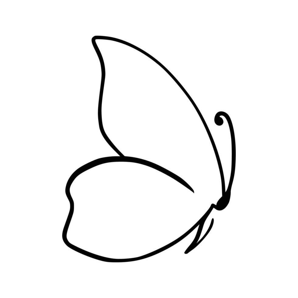 Butterfly line art. Simple minimal butterfly line tattoo icon logotype vector