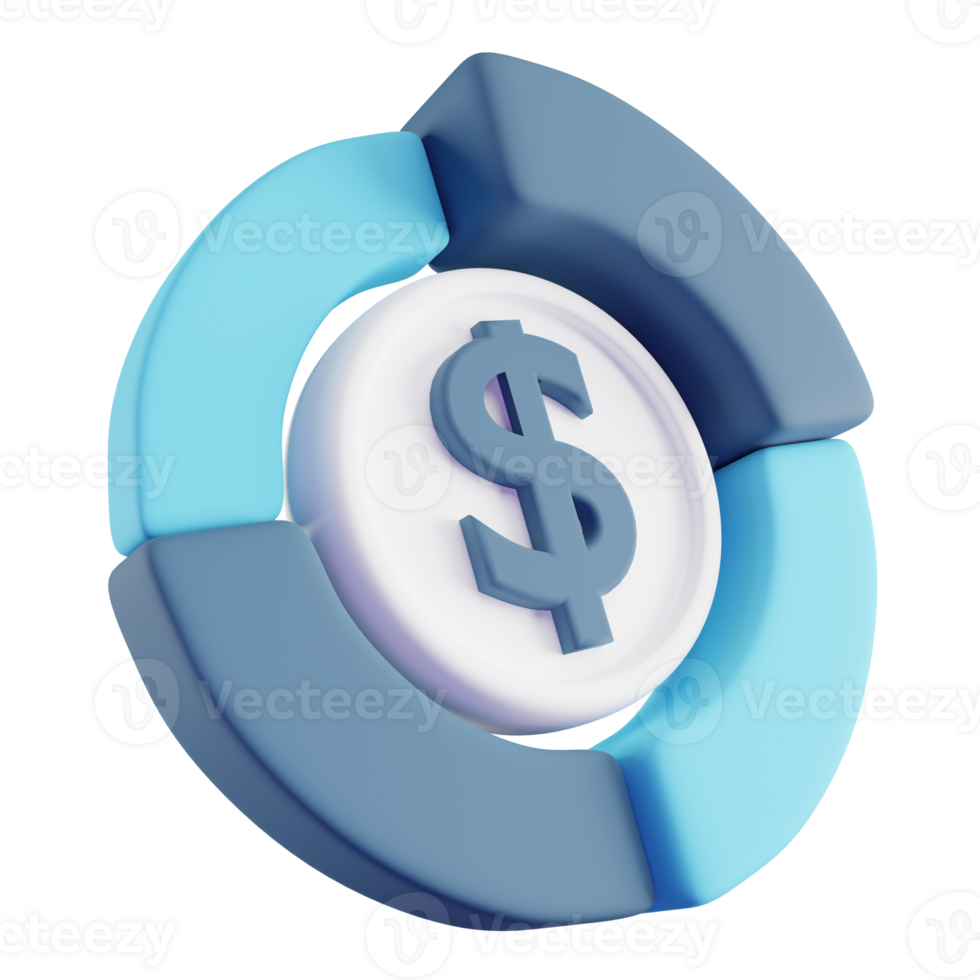 3D Illustration of Blue Finance Analysis png