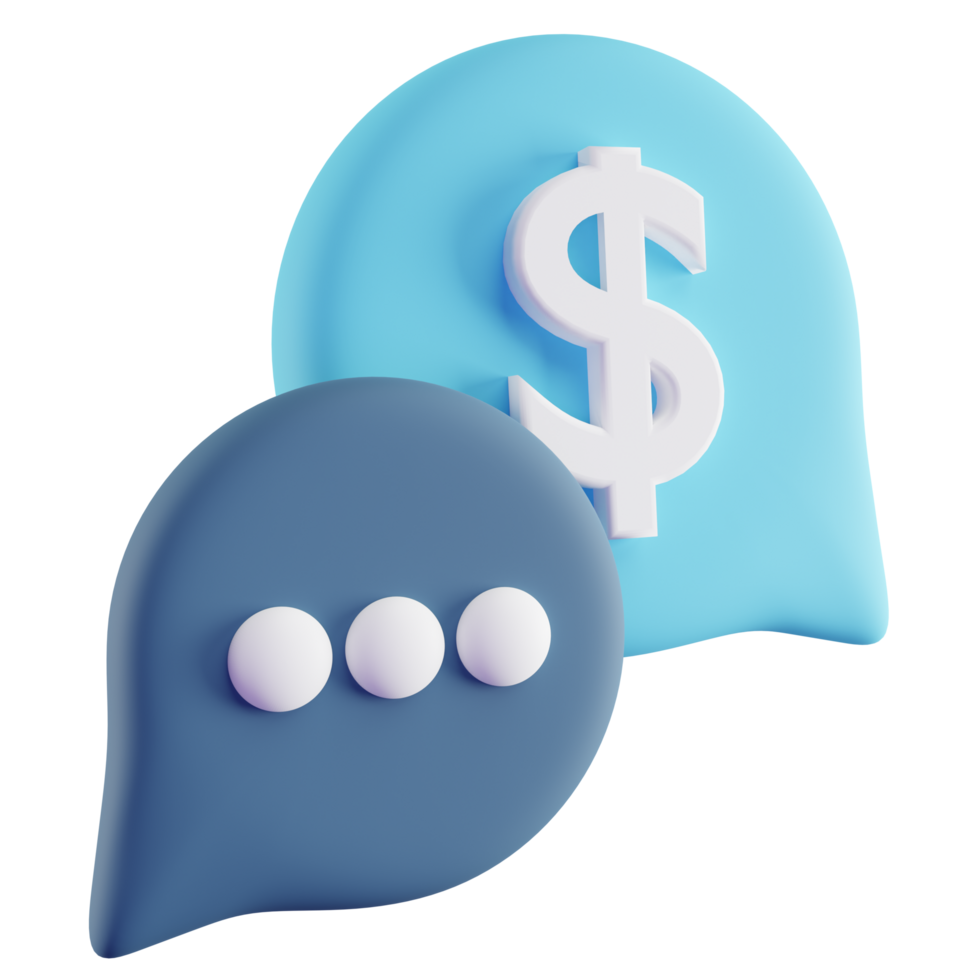 3d Illustration von Blau Finanzen Plaudern png