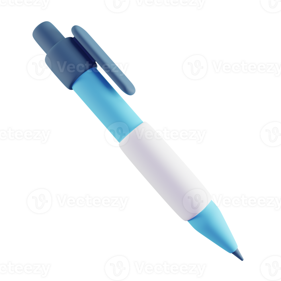 3D Illustration of Blue Pen png