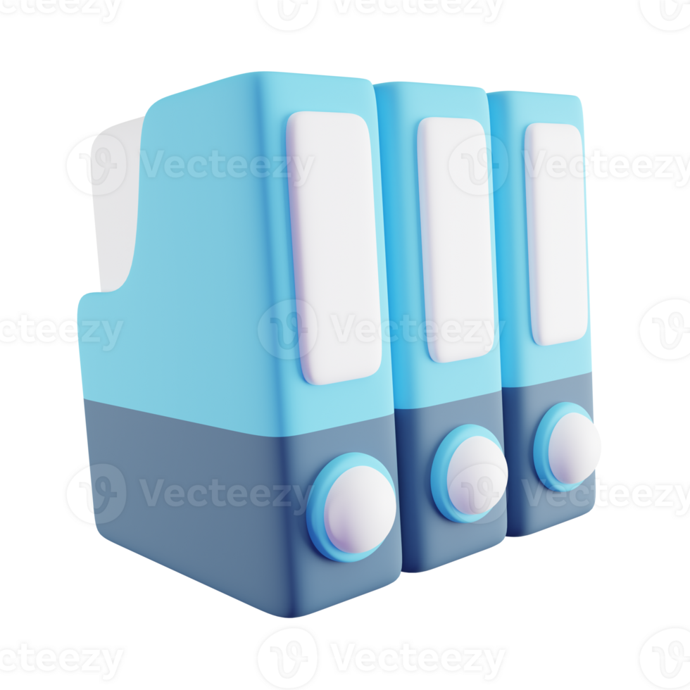 3D Illustration of Blue File Binder png