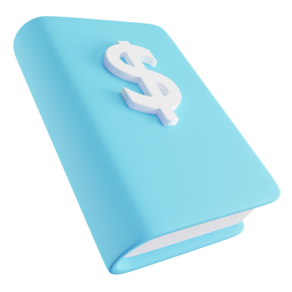 3D Illustration of Blue Finance Book png