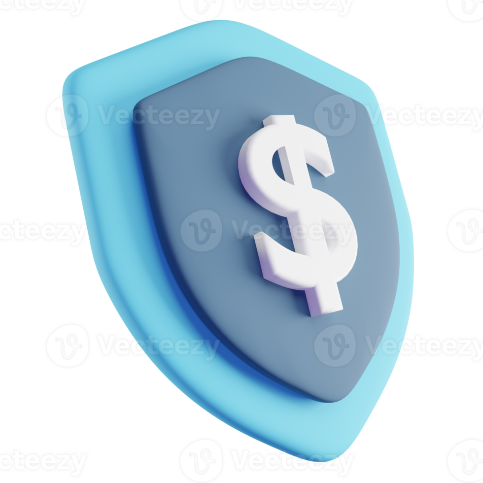 3D Illustration of Blue Finance Insurance png