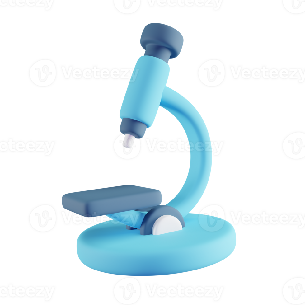 3D Illustration of Blue Microscope png