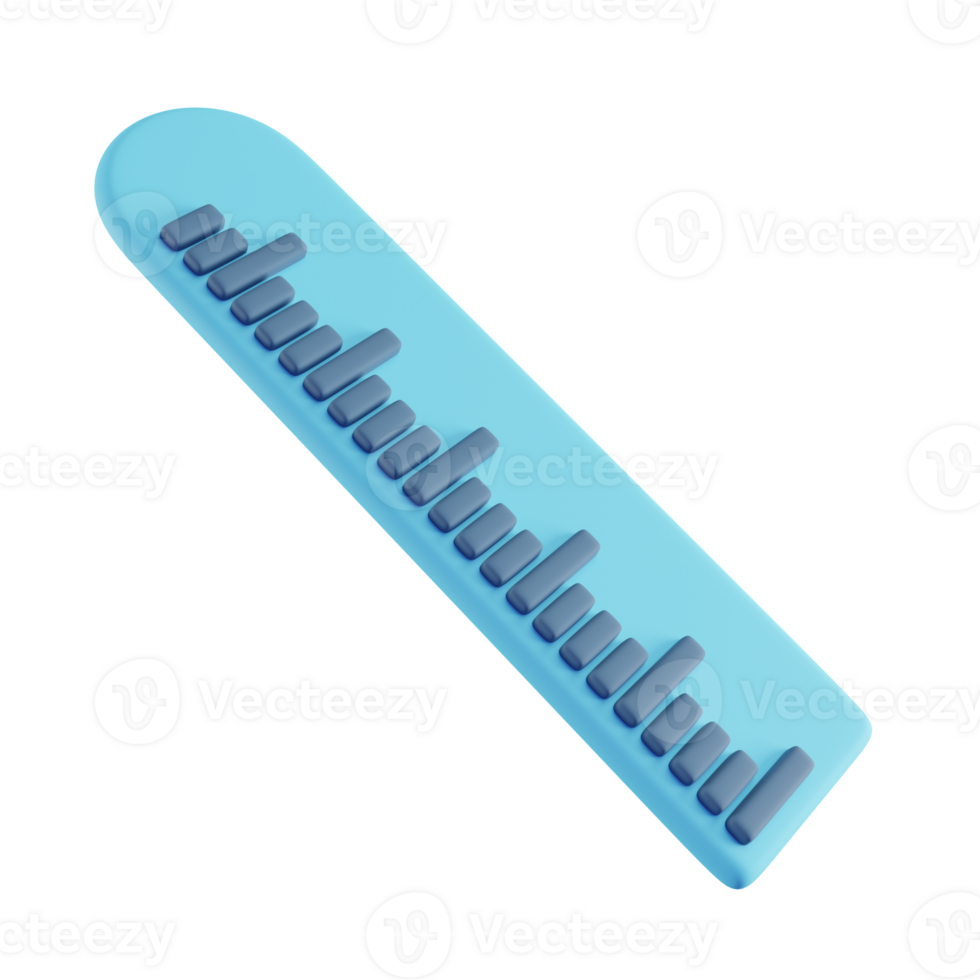 3D Illustration of Blue Ruler png