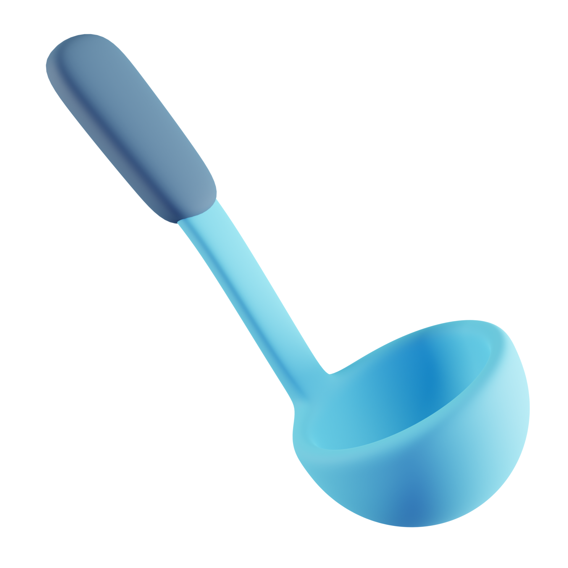 3D Illustration of Blue Soup Ladle 29145682 PNG