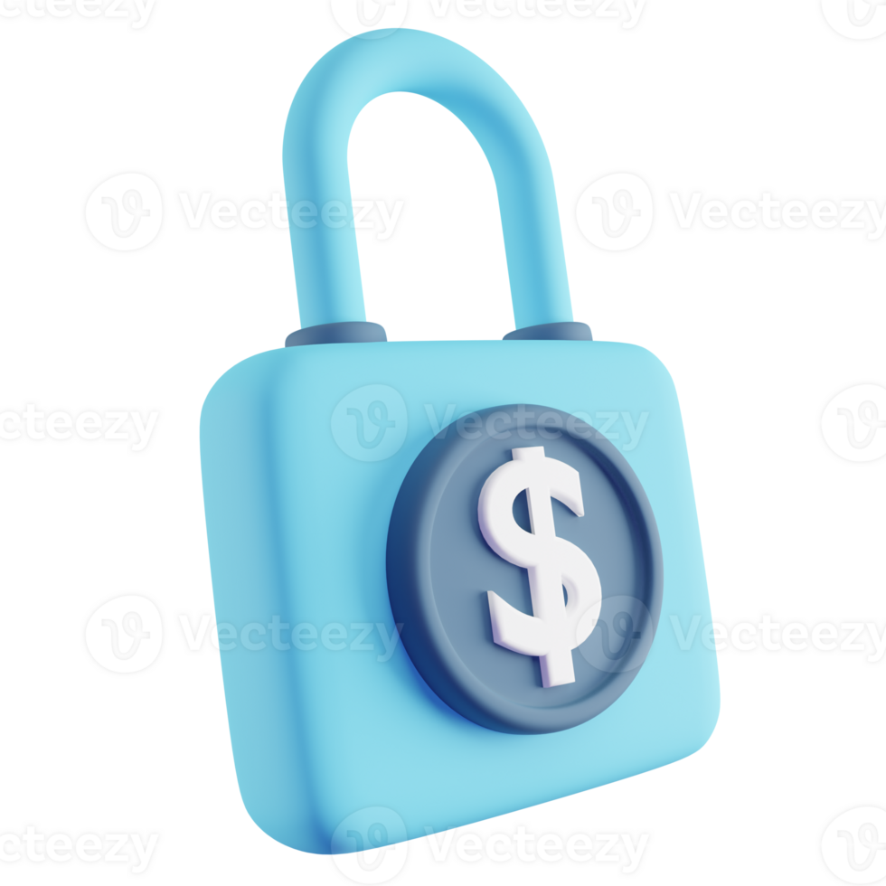 3d illustration de bleu la finance Sécurité png