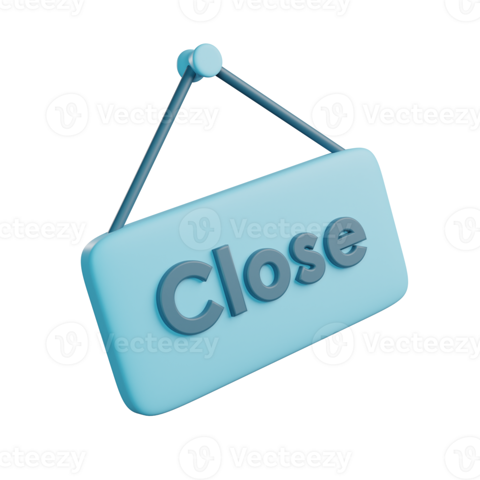 3D Illustration of Close Sign png