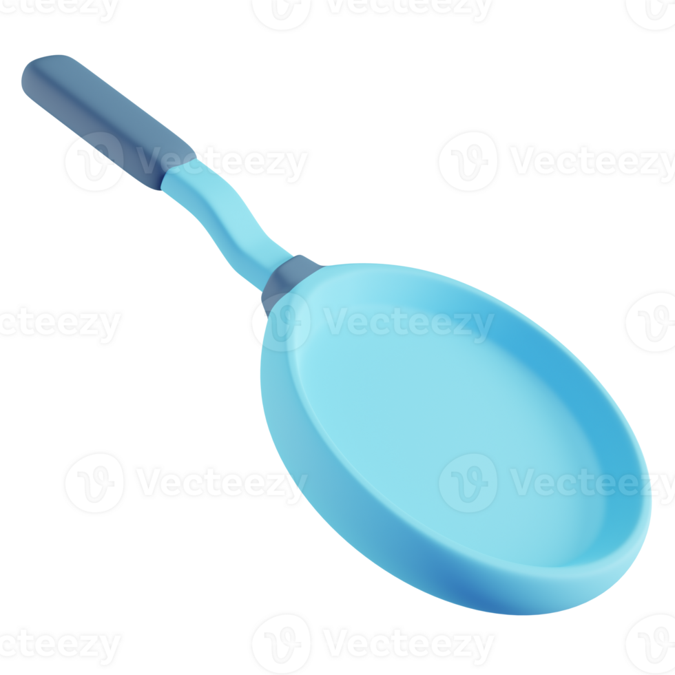 3D Illustration of Blue Frying Pan png