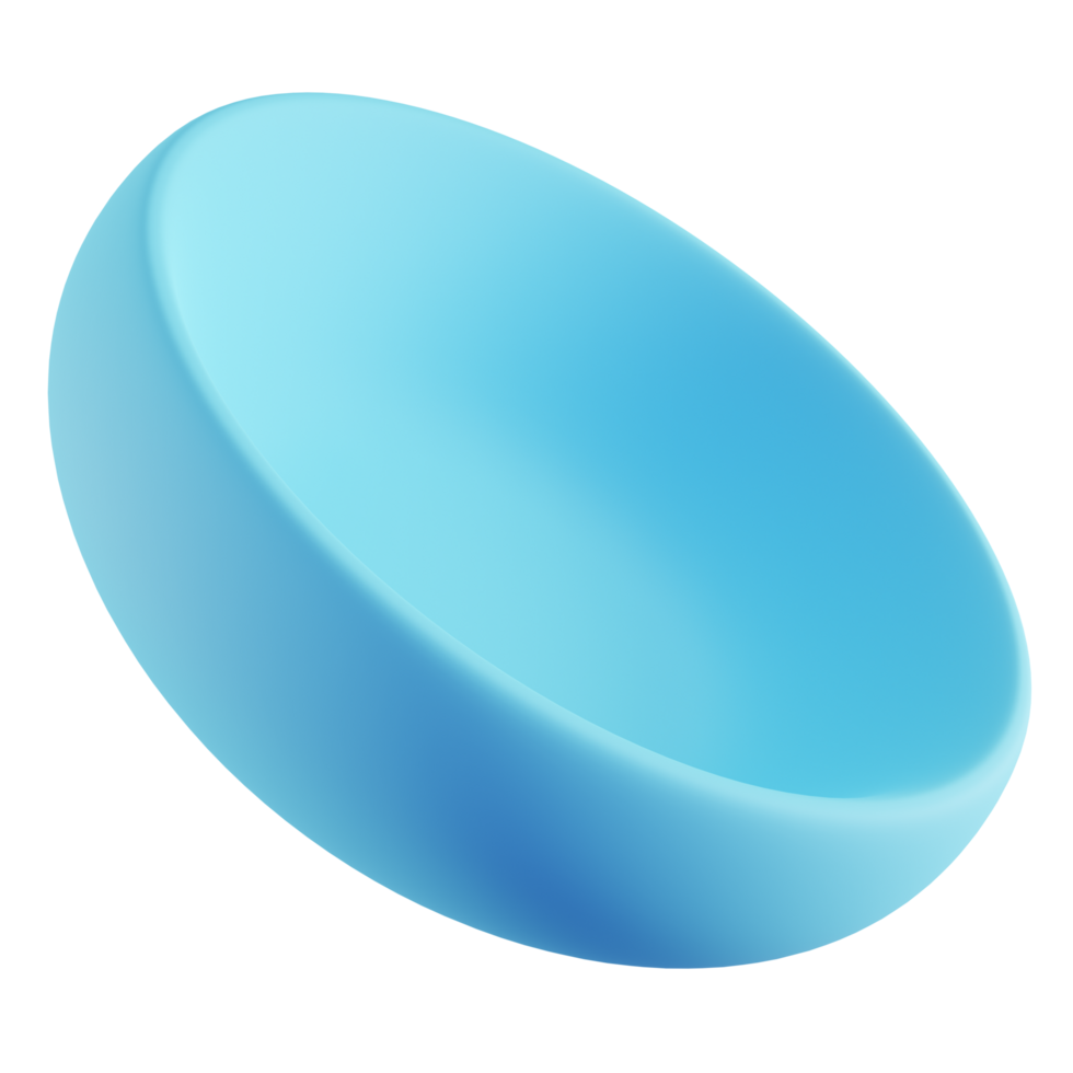 3D Illustration of Blue Bowl png
