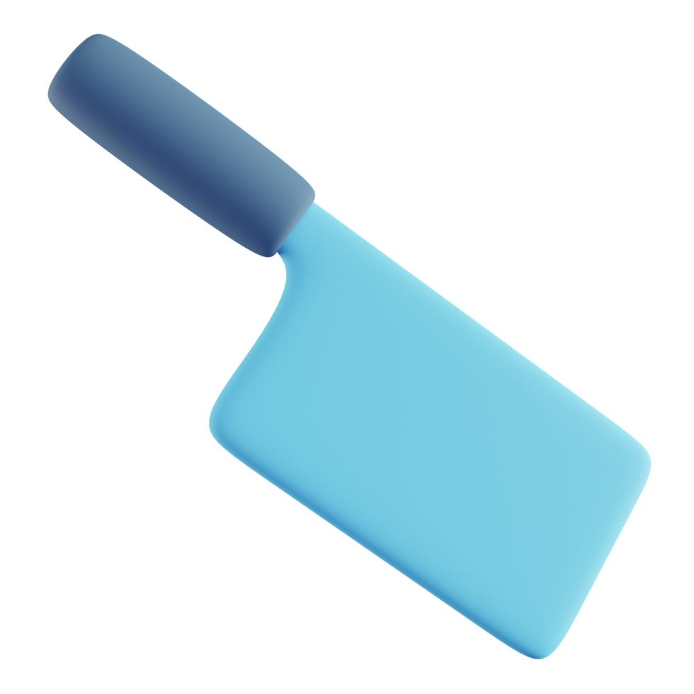 3D Illustration of Blue Butcher Knife png