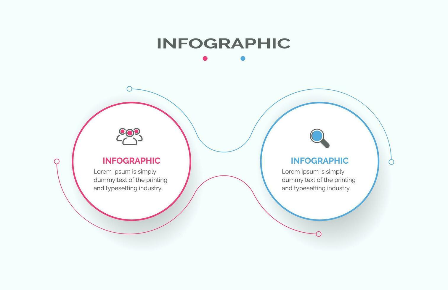 Business data visualization. Process chart. Abstract elements of graph, diagram with steps, infographic template with 2 options. Vector illustration.