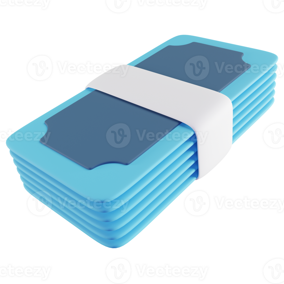 3D Illustration of Blue Cash png