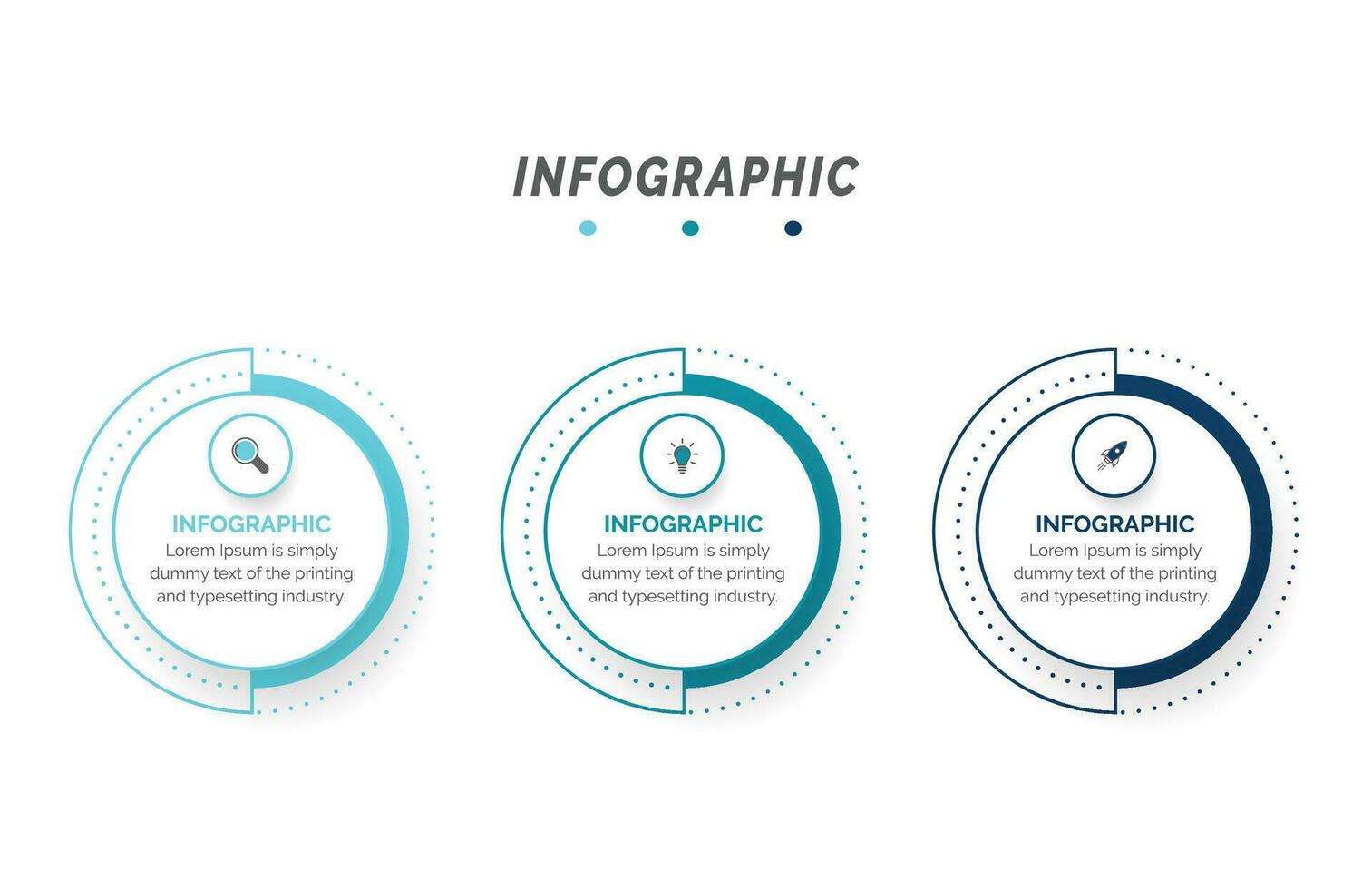 Business data visualization. Process chart. Abstract elements of graph, diagram with steps, infographic template with 3 options. Vector illustration