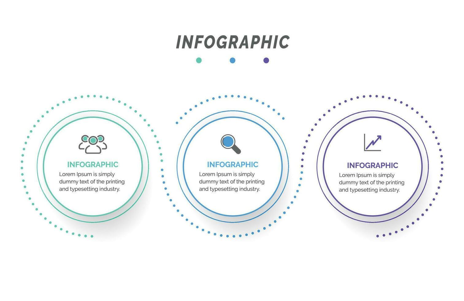 Business data visualization. Process chart. Abstract elements of graph, diagram with steps, infographic template with 3 options. Vector illustration