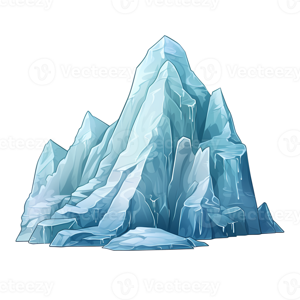 bevroren water stuk ijsberg in tekenfilm stijl geïsoleerd png