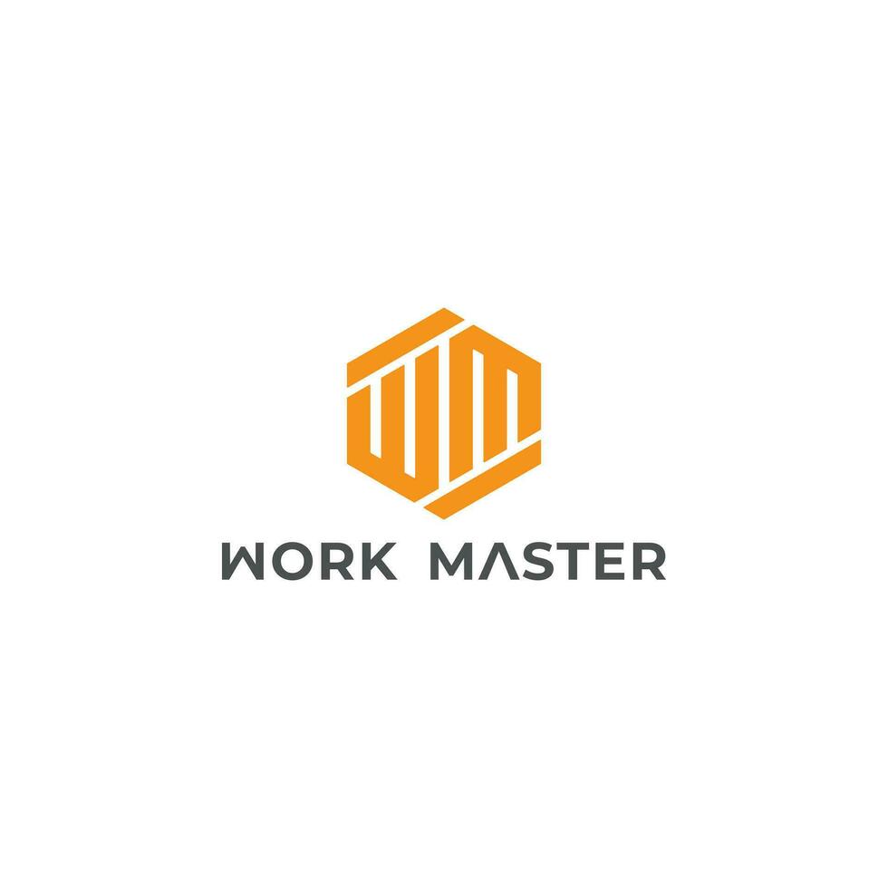 resumen hexágono letra wm o mw logo en naranja color aislado en un blanco antecedentes. resumen letra wm logo aplicado para real inmuebles y hipoteca empresa logo diseño inspiración modelo vector