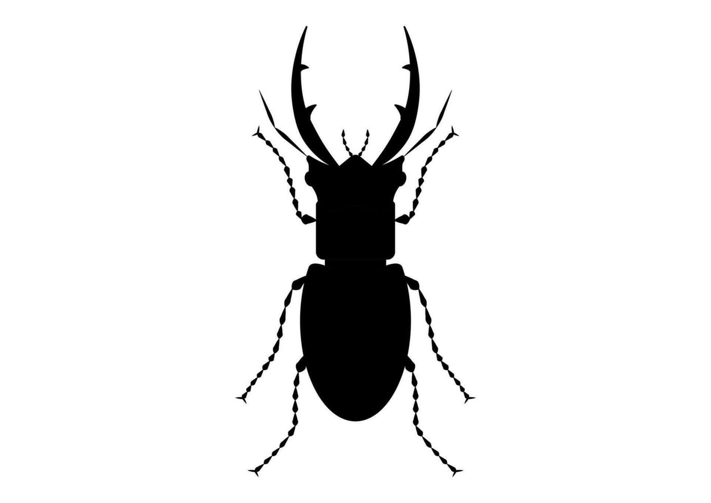 Black and White Giant Stag Beetle Clipart vector