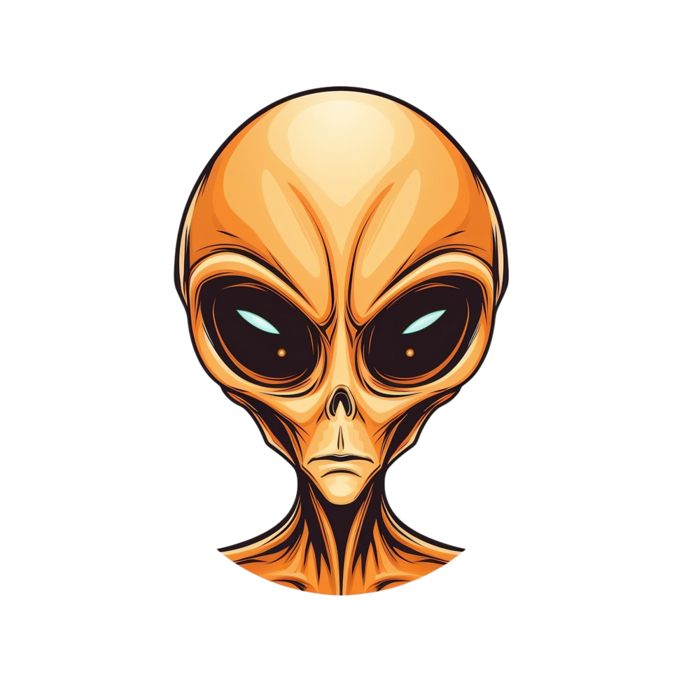 AI Generative Cartoon Style Alien No Background Image Applicable to any context Perfect for Print on demand Merchandise png