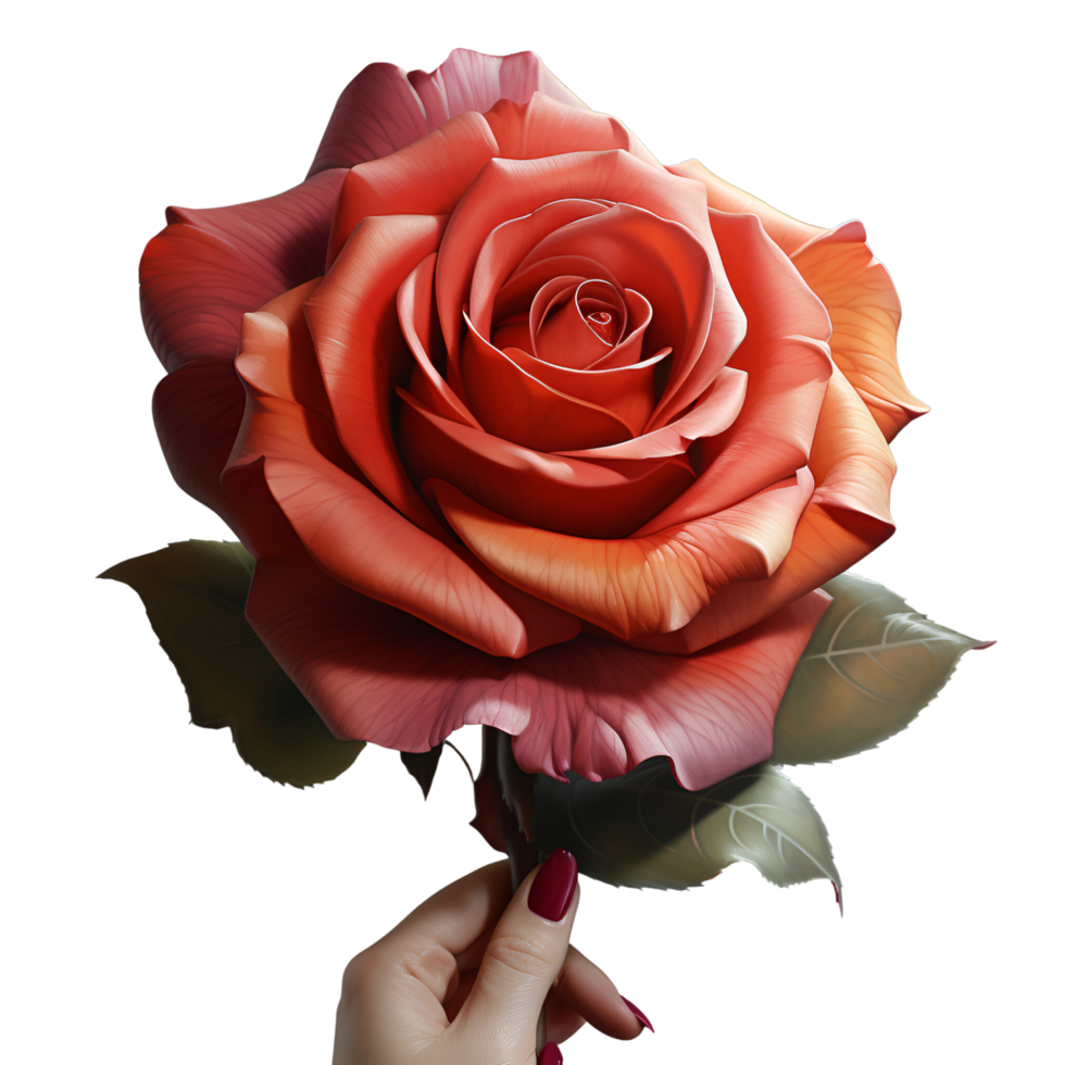 AI Generated Artistic Rose Drawing Painting No Background Image Applicable to any context Perfect for print on demand merchandise png