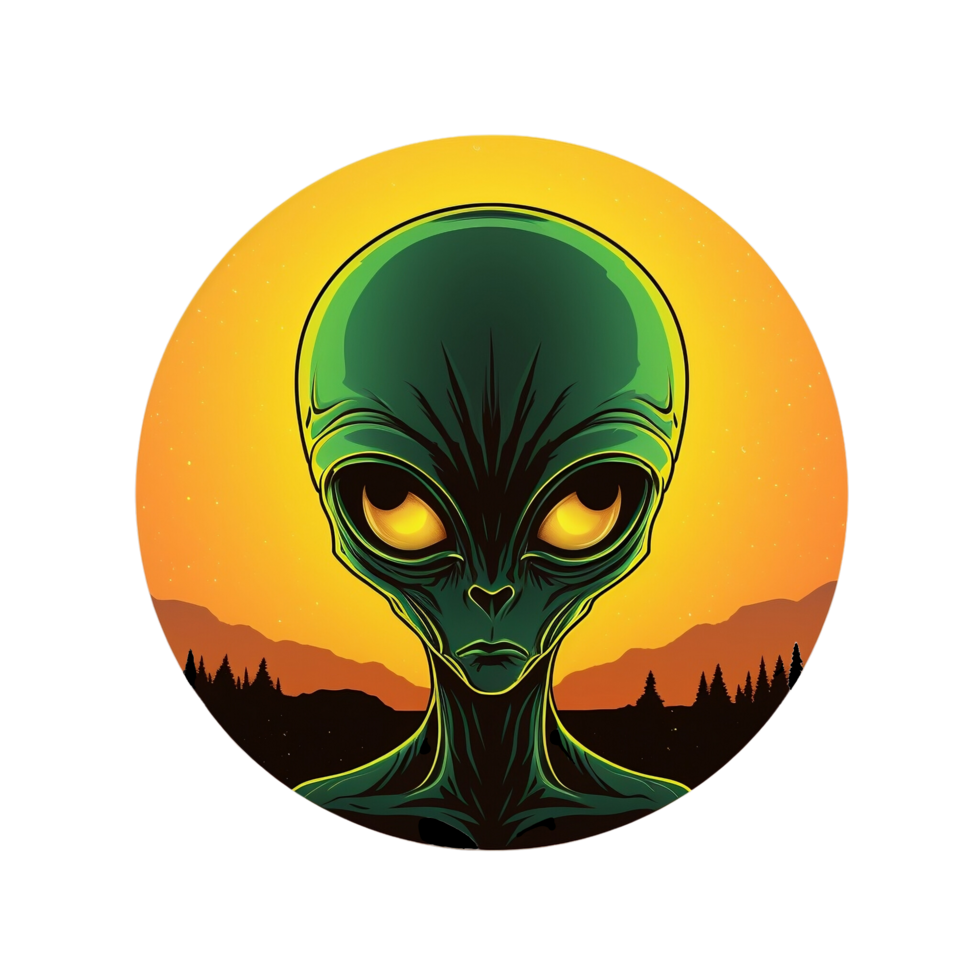 AI Generative Cartoon Style Alien No Background Image Applicable to any context Perfect for Print on demand Merchandise png