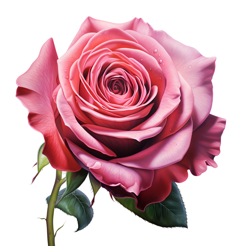 AI Generated Artistic Rose Drawing Painting No Background Image Applicable to any context Perfect for print on demand merchandise png