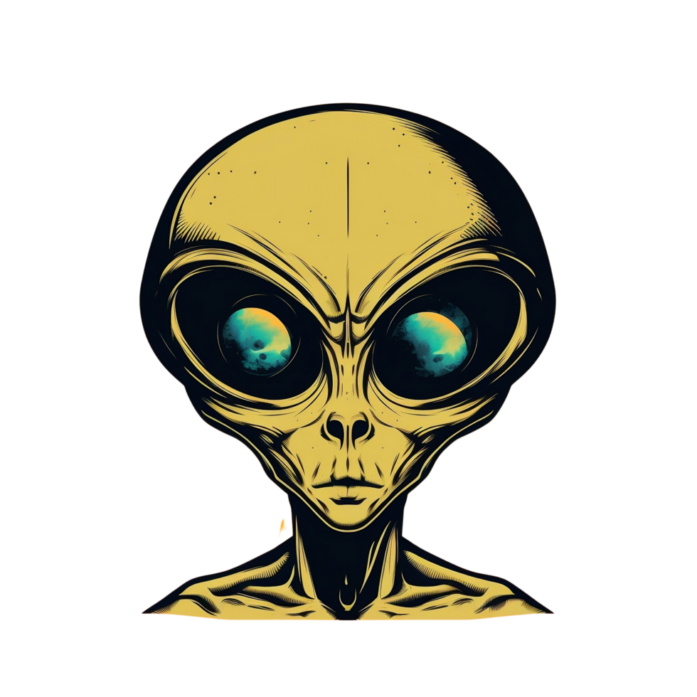 AI Generative Cartoon Style Alien No Background Image Applicable to any context Perfect for Print on demand Merchandise png